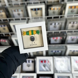 Norwich Frame-Football gift, Football Fan, Birthday Gift, Pebble Art, Gift for Him, Rock Art, Gift for Her, Valentines