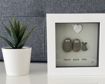 Small Pebble Family- Pebble Art, Personalised Gift, Unique Gift, Birthday Gift, Family Gift, New Home, Congratulations