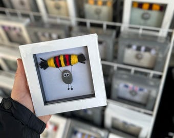 Personalized Football Fan Pebble Art, Watford Gift