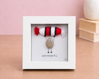 Altrincham Gift for Football Fan – Handmade Pebble Art Frame – Supporter Decor - Unique Keepsake