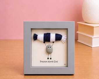 Preston North End Pebble Art Frame – Handmade Football Fan Supporter Decor