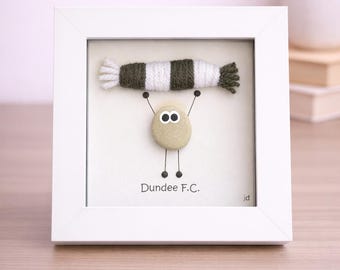 Dundee Gift for Football Fan – Handmade Pebble Art Frame – Supporter Decor - Unique Keepsake