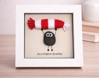 Accrington Stanley Gift for Football Fan – Handmade Pebble Art Frame – Supporter Decor - Unique Keepsake