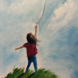 The Unique Kite  by Paul Downs, A fine art print of my original oil painting. Everyone flies a unique kite in the world. Wall Art