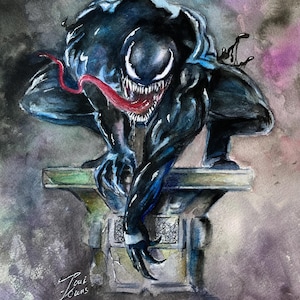 Venom by Paul Downs. Print of my original ink fan art drawing.  Superhero, Comic Art, wall art