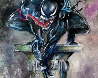 Venin de Paul Downs. Impression de mon dessin original de fan art à l'encre.  Super-héros, bandes dessinées, oeuvres d'art murales