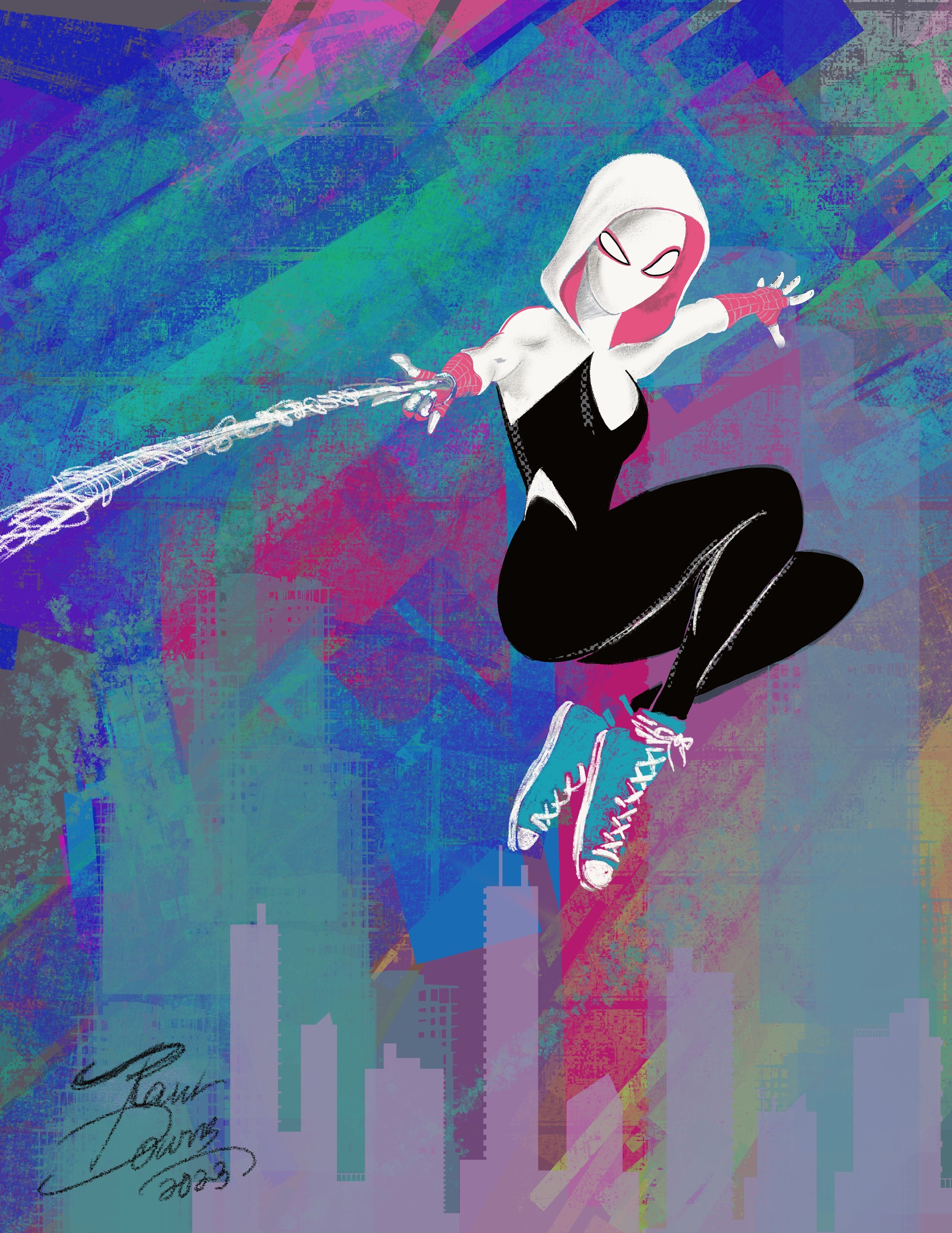 Gwen in the City by Paul Downs. A Fine Art Print of My Original Fan Art ...