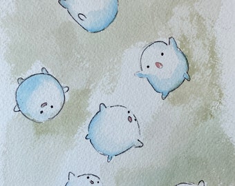 Warawara av Paul Downs. Arkivtryck med bläck på premiumfotopapper, fantasikonst, illustration, väggkonst, animationskonst, Ghibli-fankonst