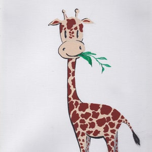 Lámina de jirafa, jirafa, arte infantil, arte infantil, amante de los animales, sala de juegos, arte de dibujos animados, vida salvaje, guardería infantil, arte caprichoso, arte de jirafa