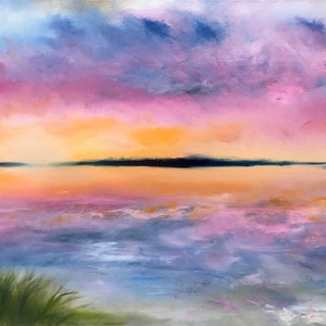 Setting Light by Paul Downs, A fine art print of my original oil painting.  Savannah Artist, landscape painting, abstract art, landscape