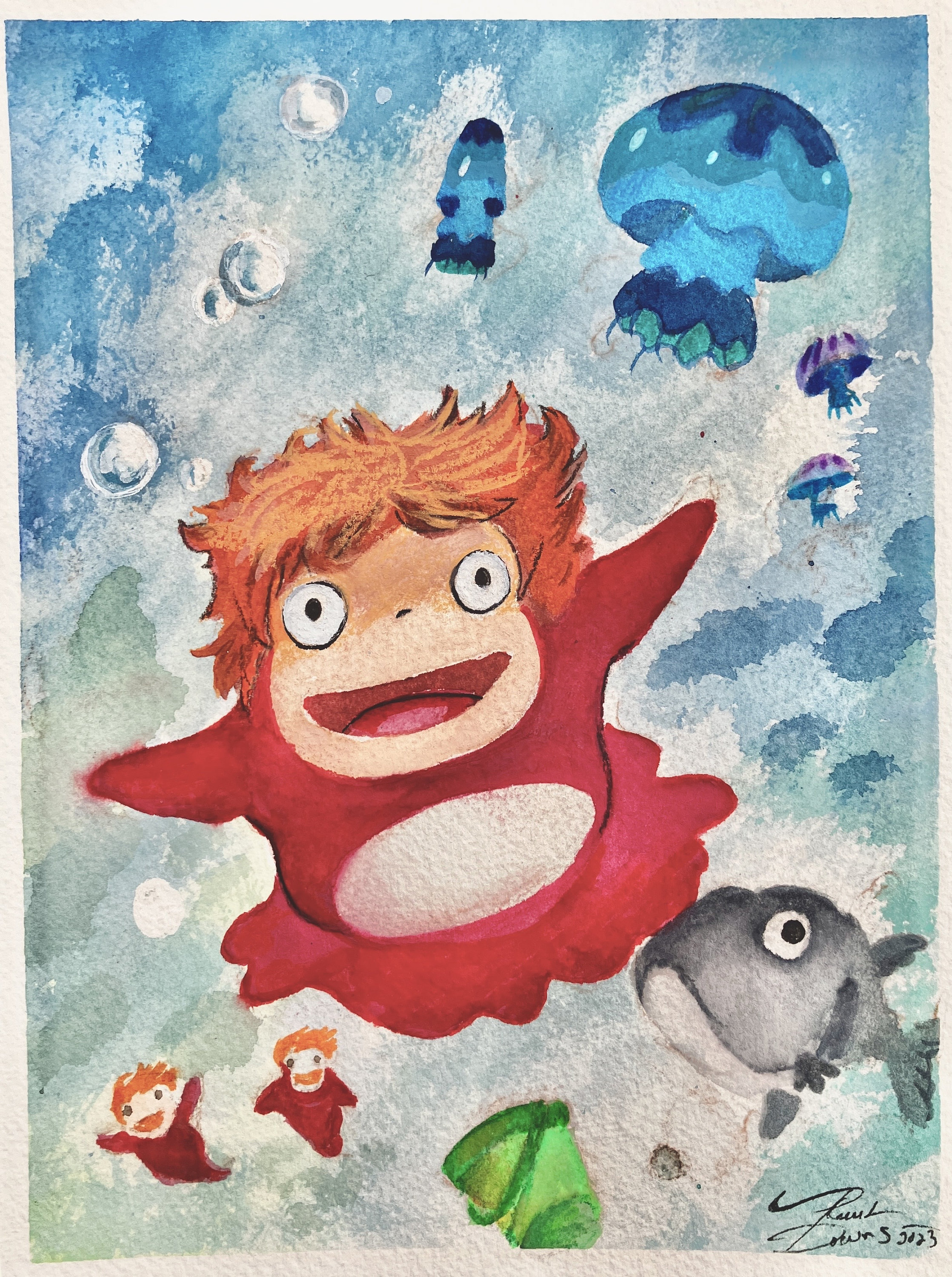 Ponyo in the Sea by Paul Downs. Archival Ink Print on Premium Photo ...