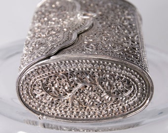 筆記具 Sterling Silver Sterling Silver Polished & Textured Fancy Link Bracelet