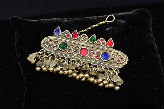 Afghan Tribal Traditional Hairclip with Enamel an… - image 1