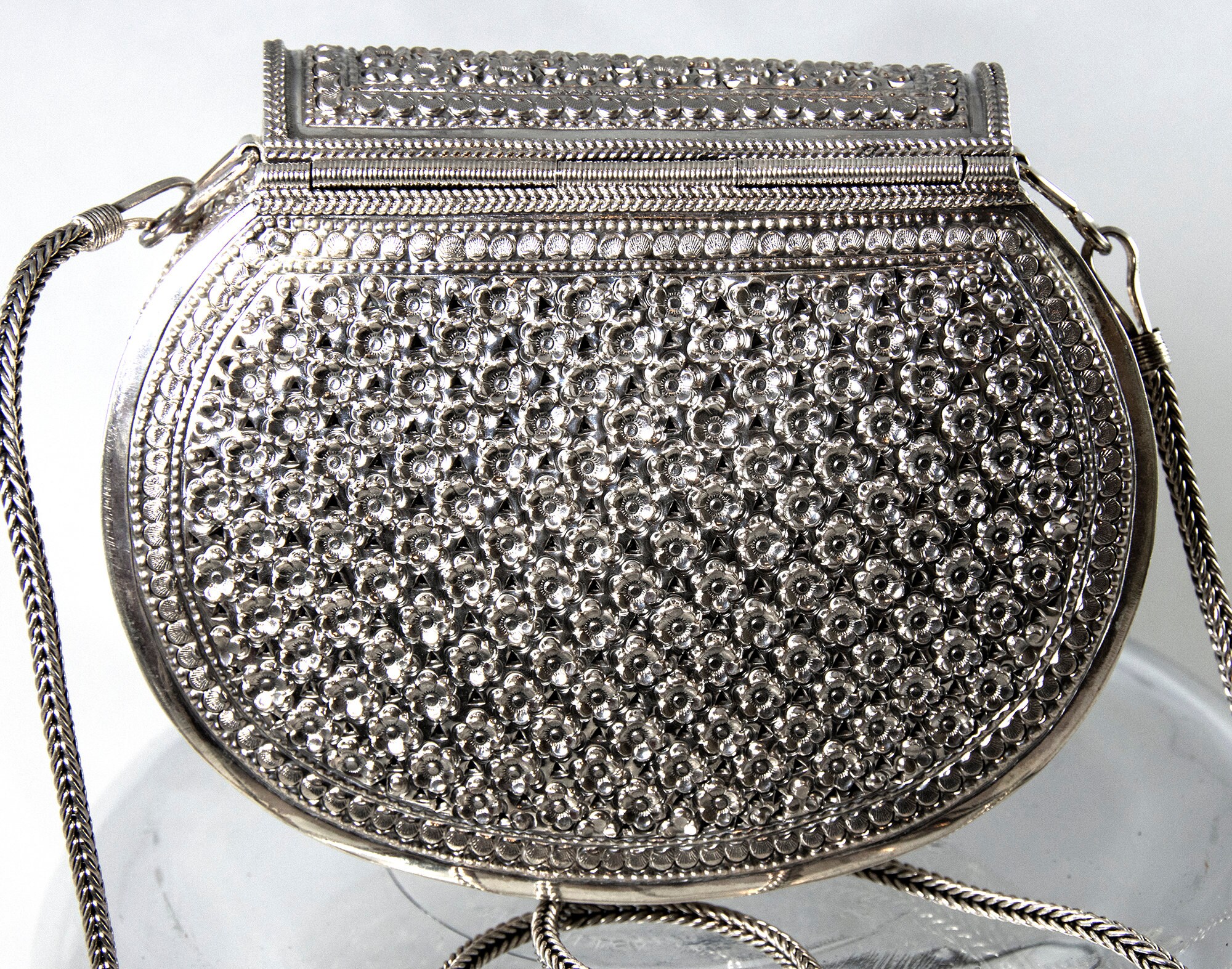 266 Grams / 9.4 Oz, Solid Sterling Silver Purse Handbag Half