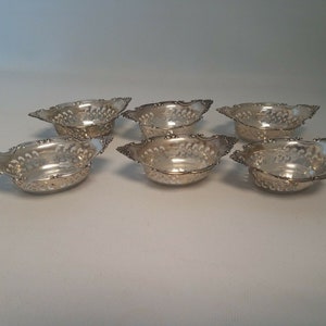 Rare Set Of Six Vintage Sterling Silver, Gorham Nut/Bonbon Dishes Cromwell Pattern 4780