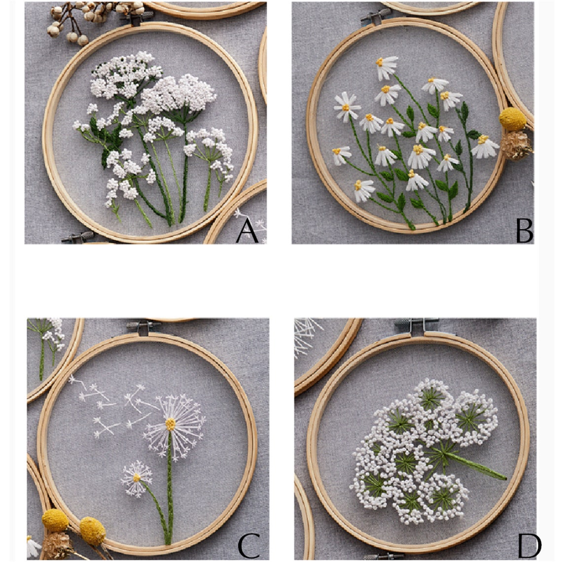 European Style Embroidery Dandelion Embroidery Set Etsy