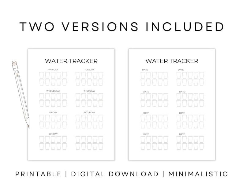 PRINTABLE Water Tracker Printable Calendar Water Tracker Planner Water ...