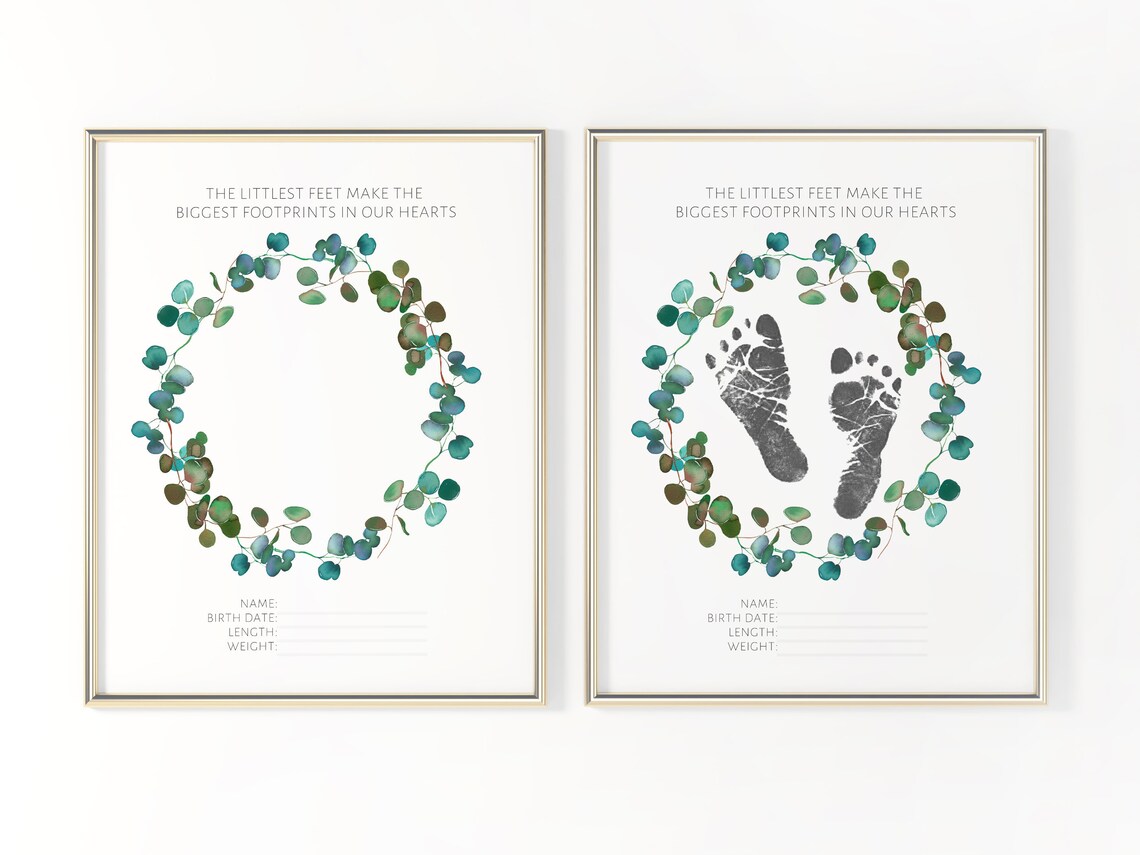 Newborn Footprint Newborn Baby Stats Baby's Footprint Etsy