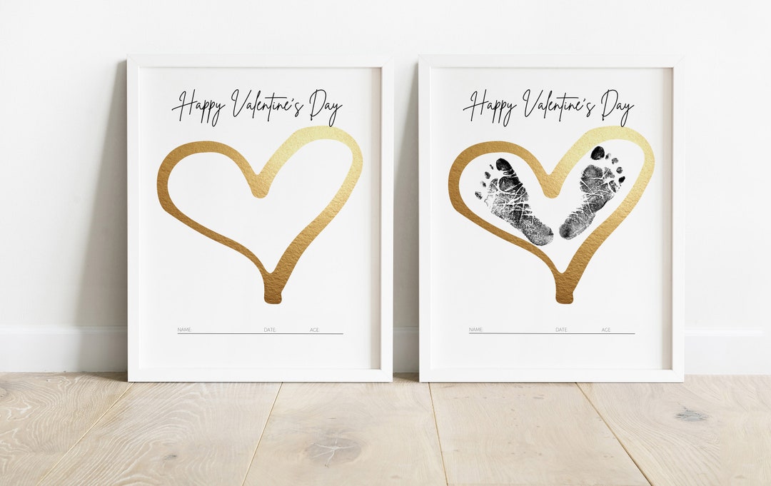 PRINTABLE | VALENTINE'S DAY | Baby Footprint | Baby Handprint | Last ...