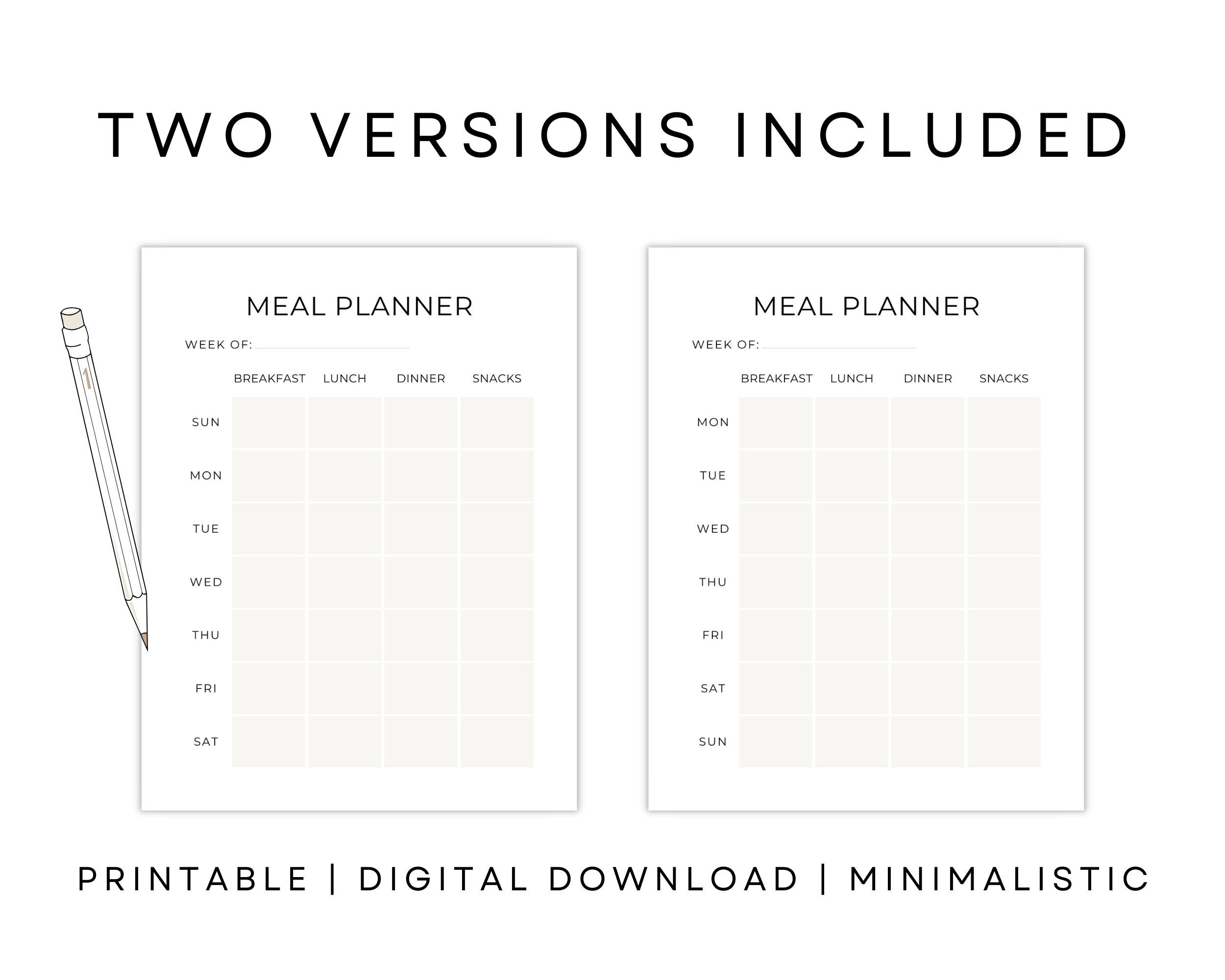PRINTABLE Meal Planner Printable Calendar Meal Planner Printable ...