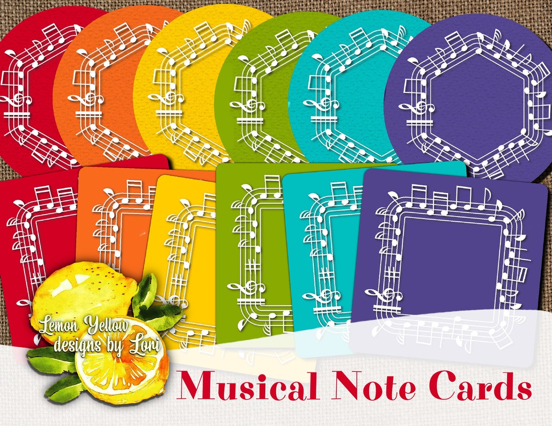 Printable Musical Note Cards Labels for Paper Crafting Junk - Etsy