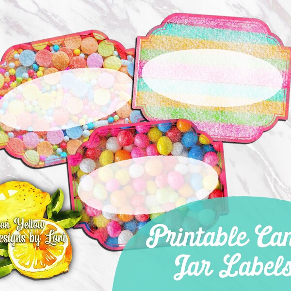 Candy Jar Labels Etsy