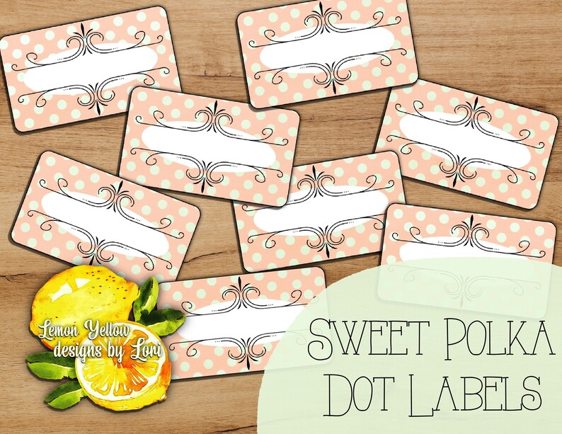 Printable Polka Dot Labels for Scrapbooks Junk Journals - Etsy