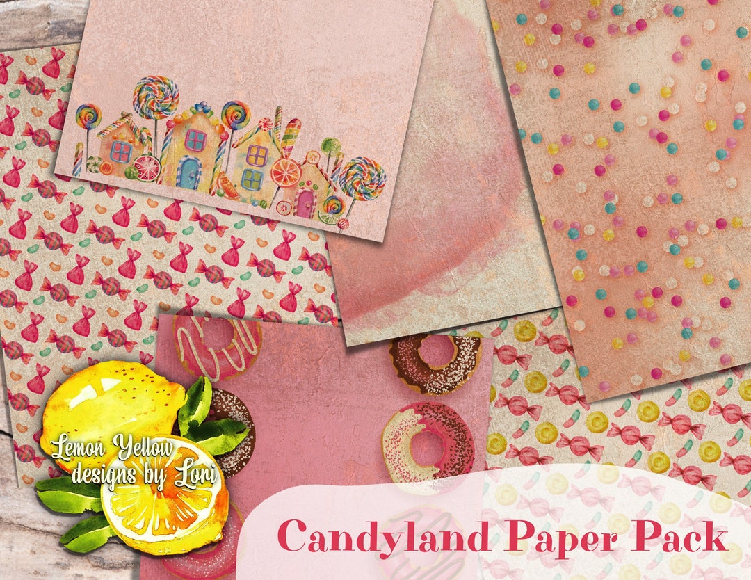 Printable Candyland Paper Pack for Scrapbooking Gift Wrap Etsy