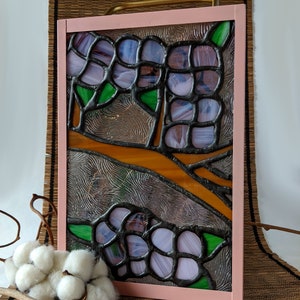 Cherry Blossoms Sakura Tree Branch Stained Glass Indoor Outdoor Decor Hanging Lantern
