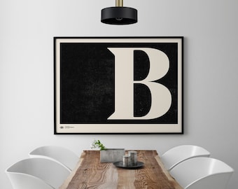 Monogram Printable 11x14 Art Print Digital Download Art B Print Letter B Instant Download Minimalist Poster B Monogram Dorm Wall Art