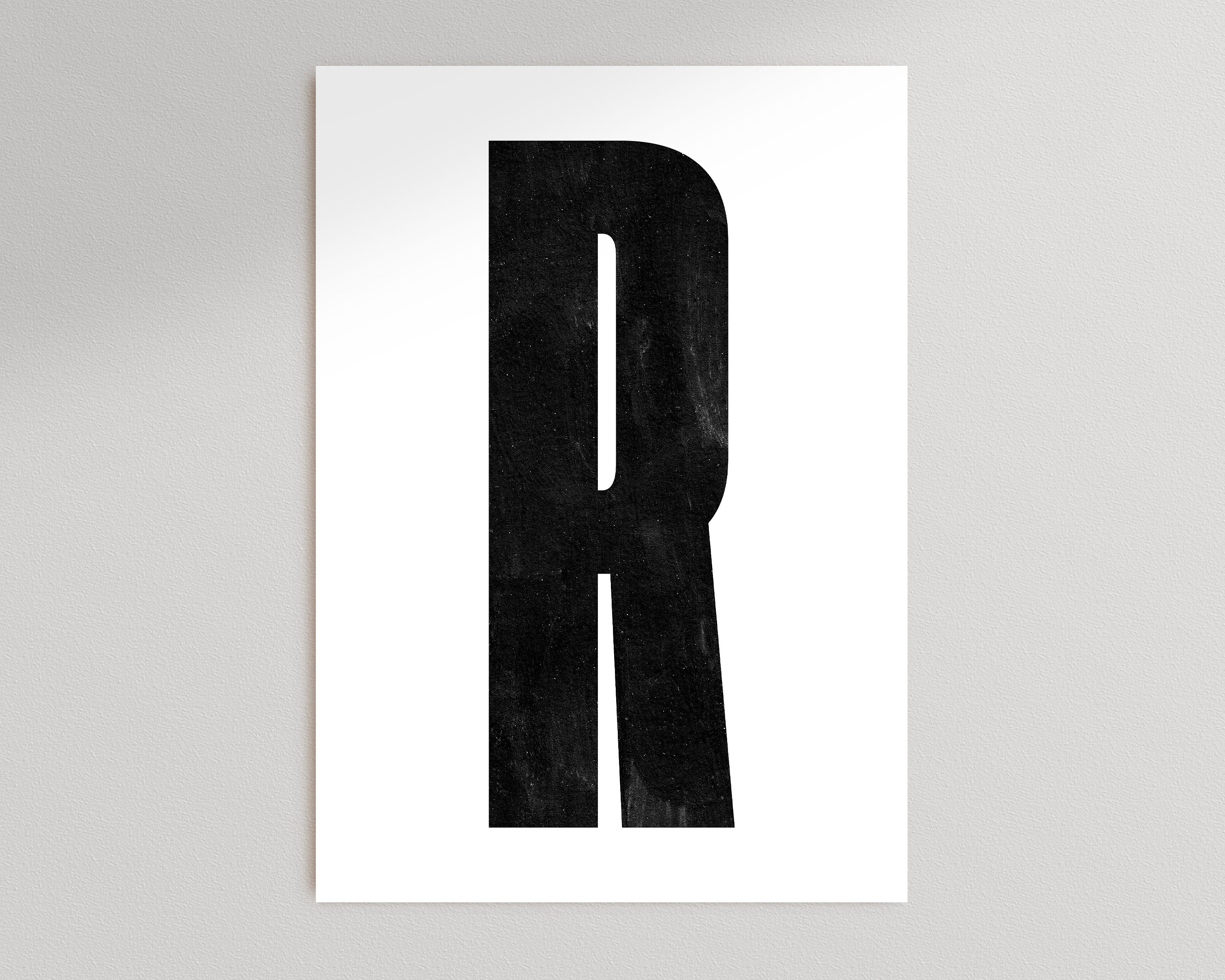 Capital Letter Wall Art | Monogram Poster Art Print | Letter R ...