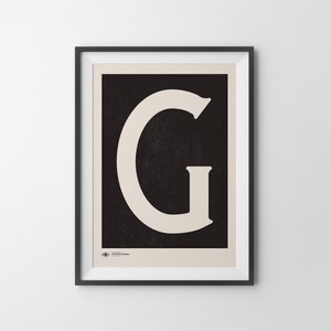 Capital Letter Wall Art Monogram Poster Art Print Letter G Instant Download Minimalist Mid Century Art Print Printable Wall Art image 2