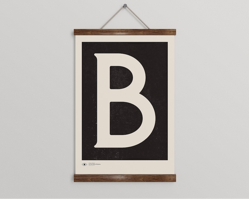 Capital Letter Wall Art | Monogram Poster Art Print | Letter B ...