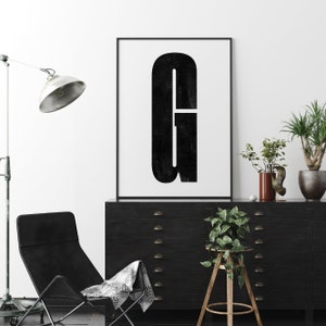 Muurkunst met hoofdletter | Monogram poster kunstafdruk | Letter G | Direct downloaden | Minimalistische kunstafdruk uit het midden van de eeuw | Afdrukbare muurkunst