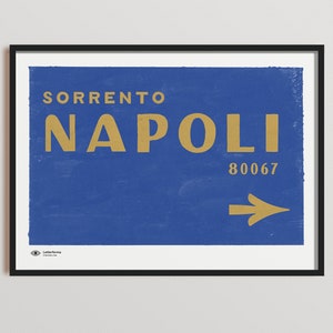 XL Arte de parede inspirada na Itália, tipo pôster de impressão artística, Sorrento Napoli, download instantâneo | Impressão artística minimalista de meados do século, imprima você mesmo