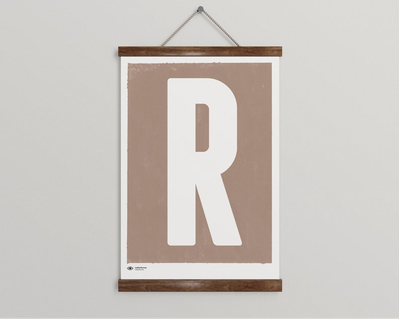 Capital Letter Wall Art | Monogram Poster Art Print | Letter R ...