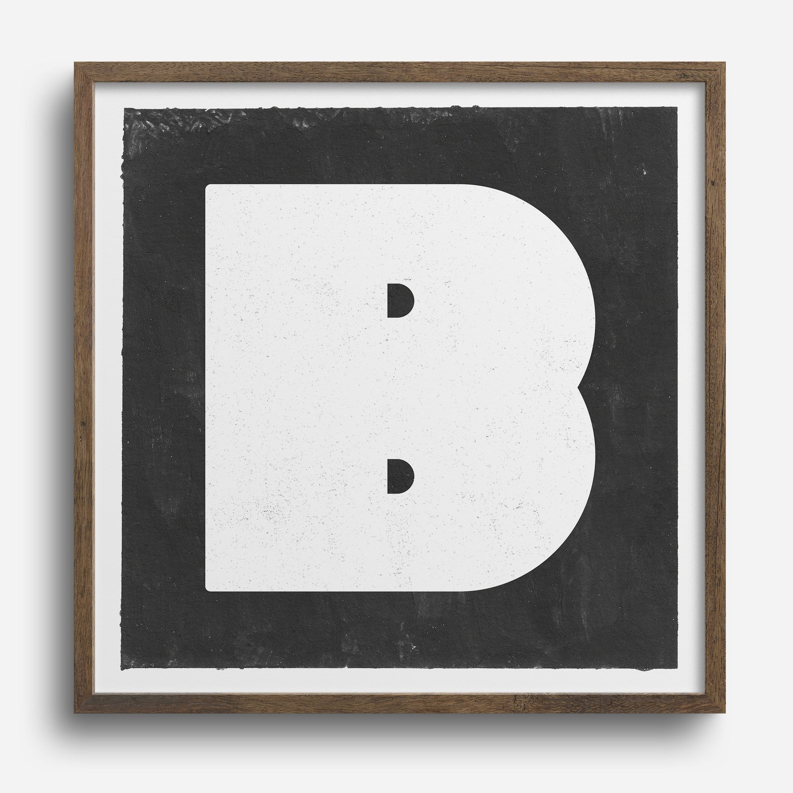 LETTER B Block Letter Square Wall Art Modern Monogram Etsy