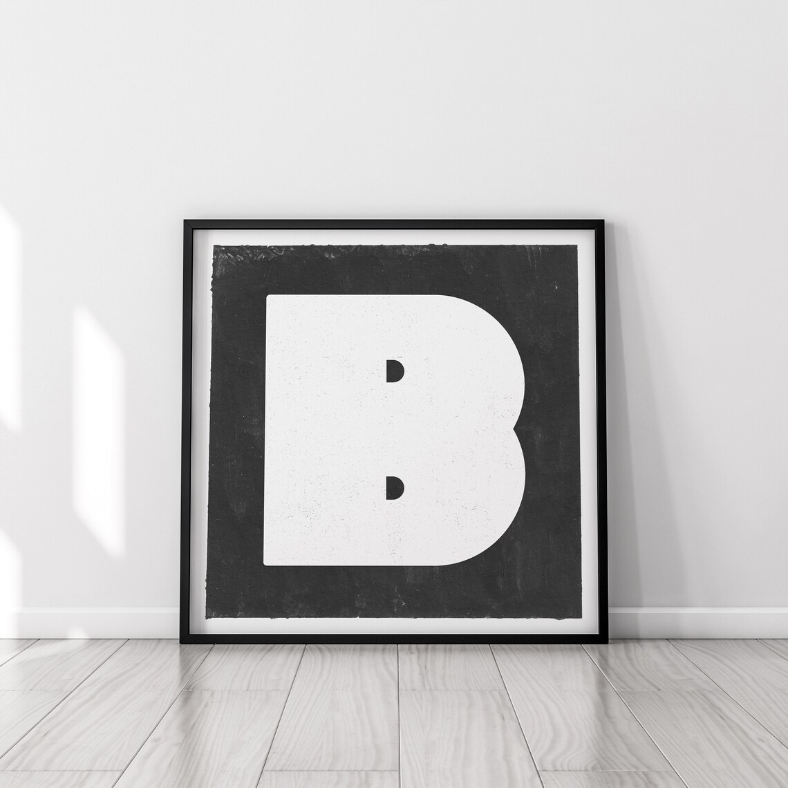 LETTER B Block Letter Square Wall Art Modern Monogram - Etsy