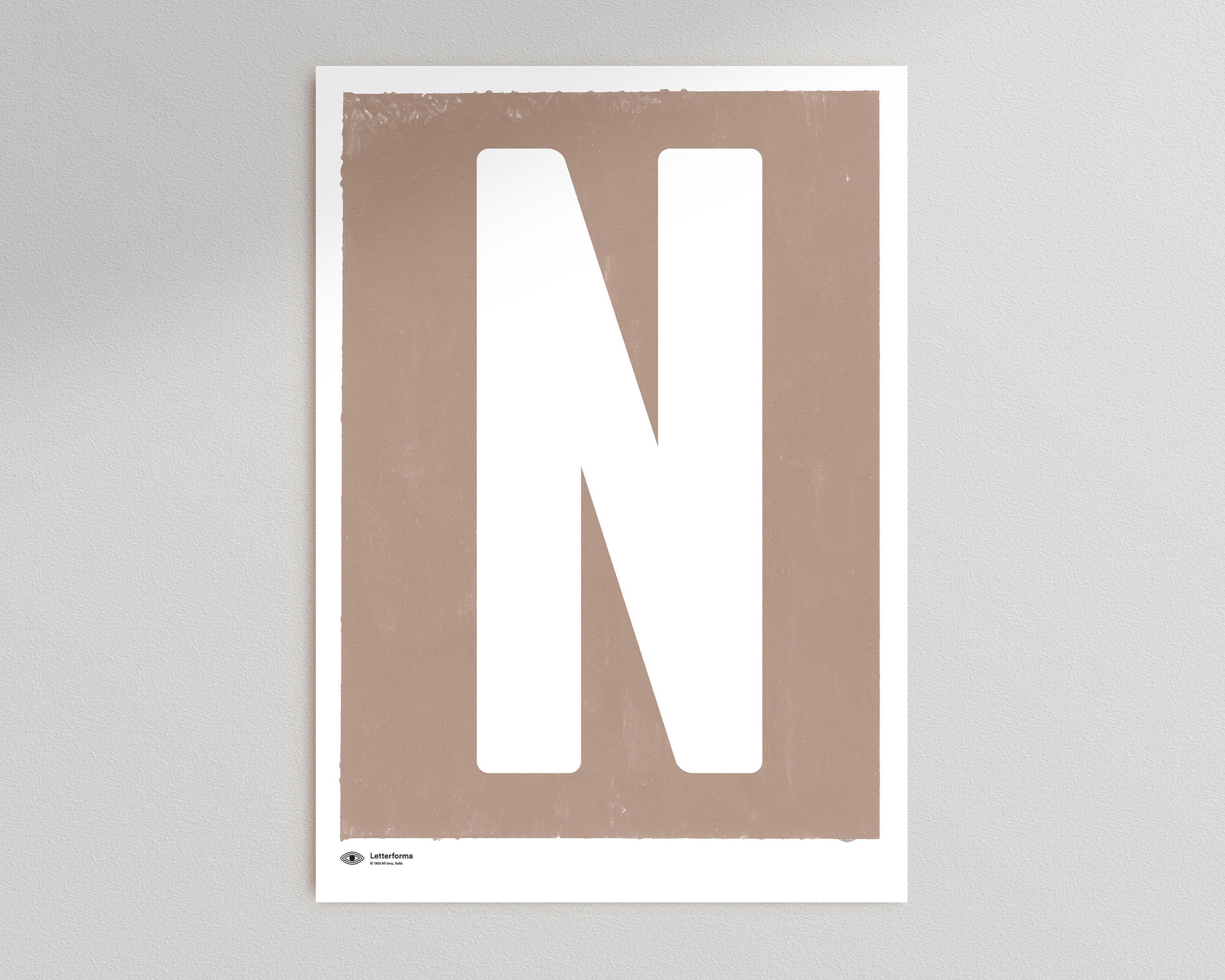 Capital Letter Wall Art | Monogram Poster Art Print | Letter N ...