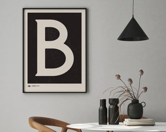 Capital Letter Wall Art | Monogram Poster Art Print | Letter B | Instant Download | Minimalist Mid Century Art Print | Printable Wall Art