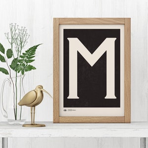 Capital Letter Wall Art | Monogram Poster Art Print | Letter M ...