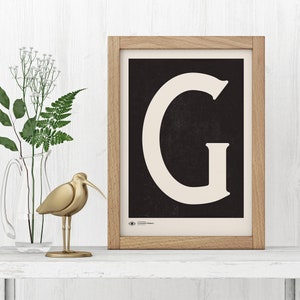 Capital Letter Wall Art Monogram Poster Art Print Letter G Instant Download Minimalist Mid Century Art Print Printable Wall Art image 7