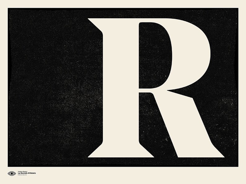 Large Wall Art, Monogram Poster Art Print, Letter R, Instant Download ...