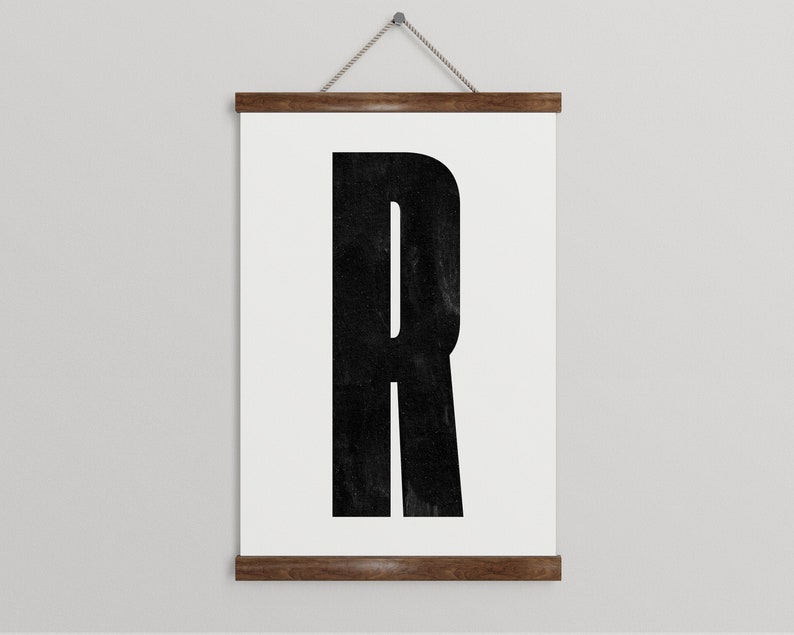 Capital Letter Wall Art Monogram Poster Art Print Letter R | Etsy