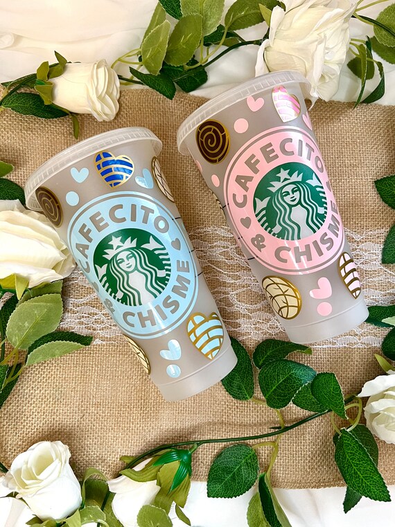 Cafecito Y Chisme Conchas Hearts Starbucks 24oz Reusable Cold Cup