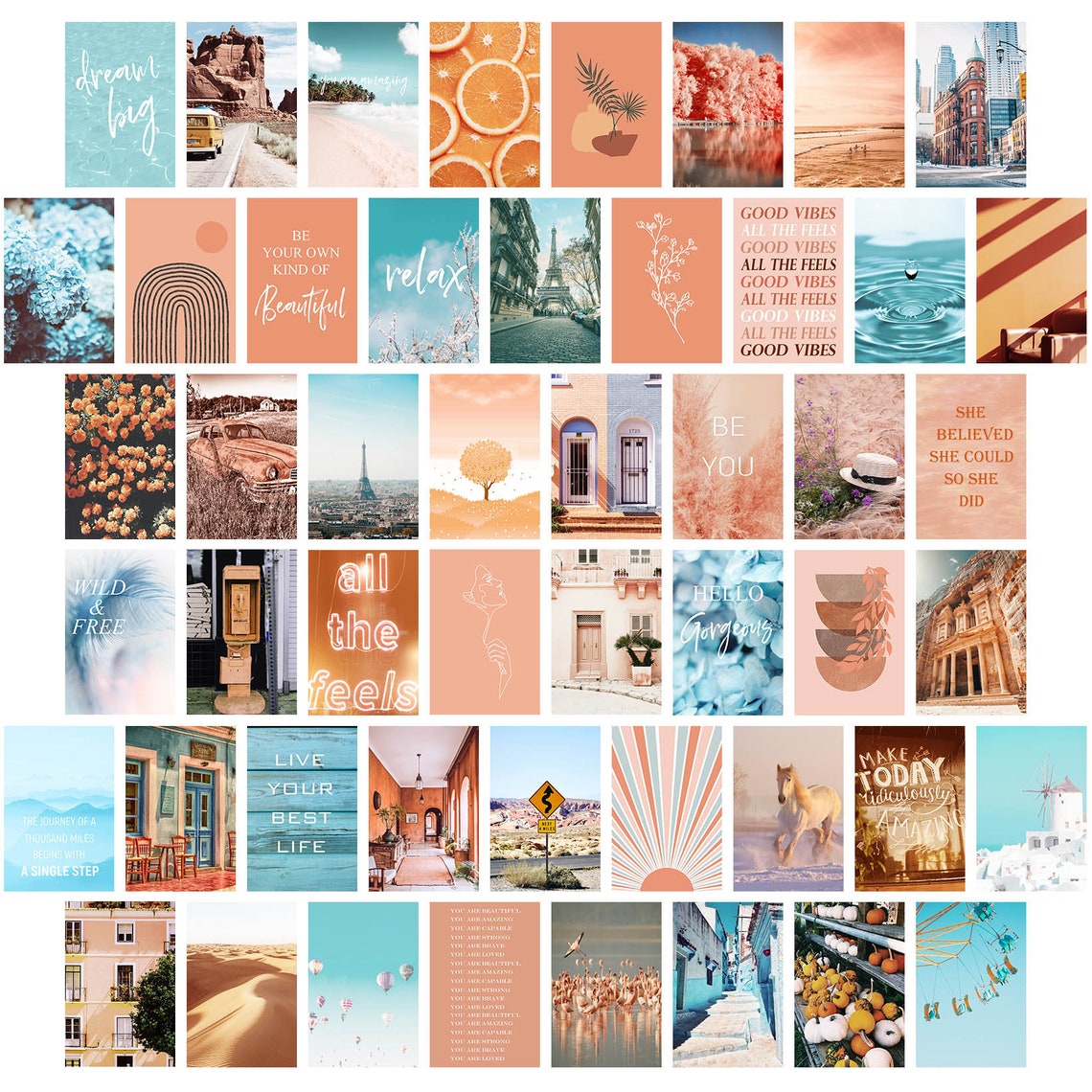50 PRINTED 4in X 6in Boho Wall Collage Kit Wall Collage Etsy