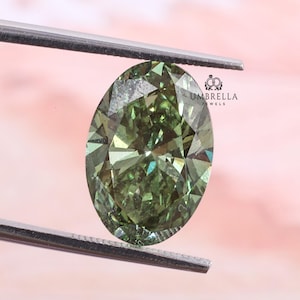 Oval Cut Fancy Vivid Green Color VVS/VS IGI Certified Loose  0.50 To 5 Carats Lab Grown Diamond, green loose diamond for jewelry diamond.
