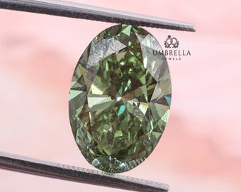 Oval Cut Fancy Vivid Green Color VVS/VS IGI Certified Loose  0.50 To 5 Carats Lab Grown Diamond, green loose diamond for jewelry diamond.