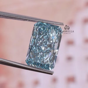 Fancy Vivid Blue Diamond, 0.50 - 5 CT  CT Radiant Cut Lab Grown Diamond, IGI Certified VS1 Diamond, Blue Diamond for Custom Engagement Ring.