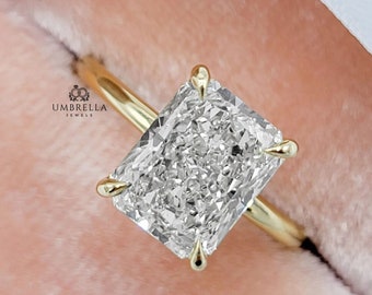 3 CT Radiant Cut Moissanite Engagement Ring 10K/14k Solid Gold Ring Anniversary Ring Wedding Ring Gift For Her Promise Ring Handmade Ring